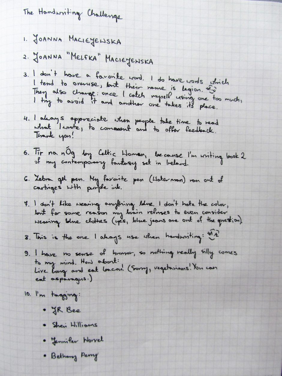 Handwriting Challenge Answers