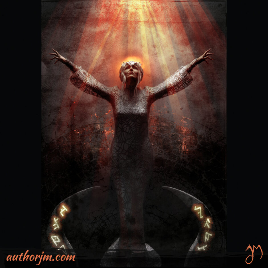 Image of a priestess praying.