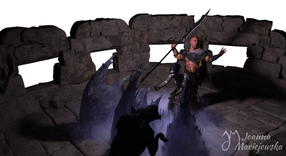 First concept for the full art for Demon Siege.